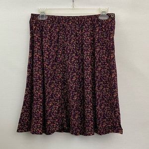 Liz Baker Essentials Purple Floral Mini Skirt Sz LP 90s Style